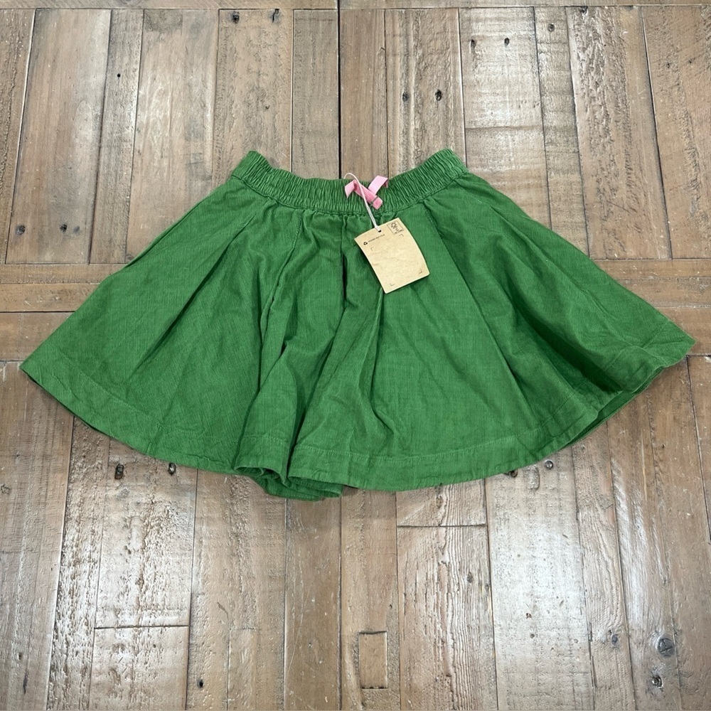 Mini Boden Green Corduory Skater Skirt Girls 5-6 Years New With Tag Lined Twirl